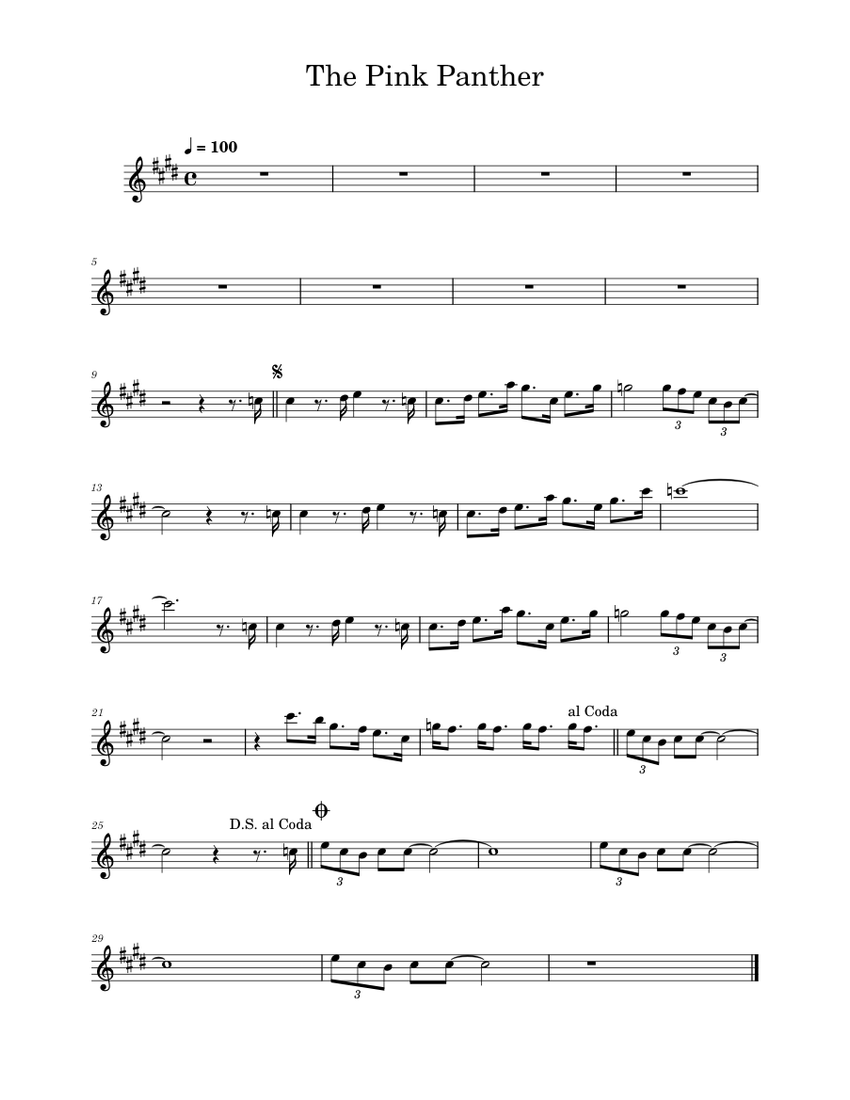 The Pink Panther Theme Henry Mancini Pink Panther Sheet music for