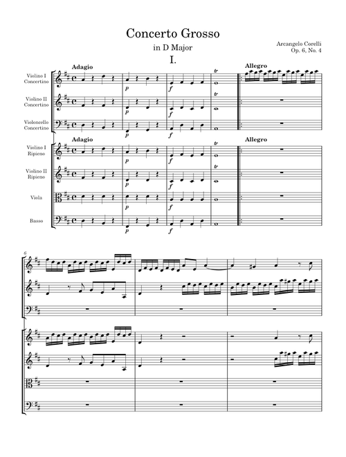 Concerto Grosso No. 4 in D Major - A. Corelli, Op. 6, No. 4