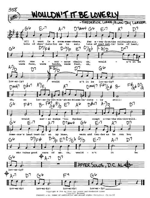 Wouldn't It Be Loverly - Lerner & Loewe (Real Book - Melody-Chords-Lyrics)