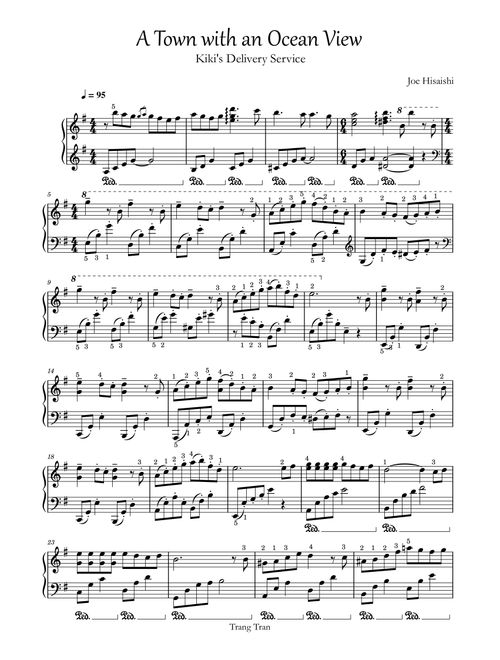 A Town with an Ocean View (Arr. Trang Tran) - Joe Hisaishi (Piano Solo)