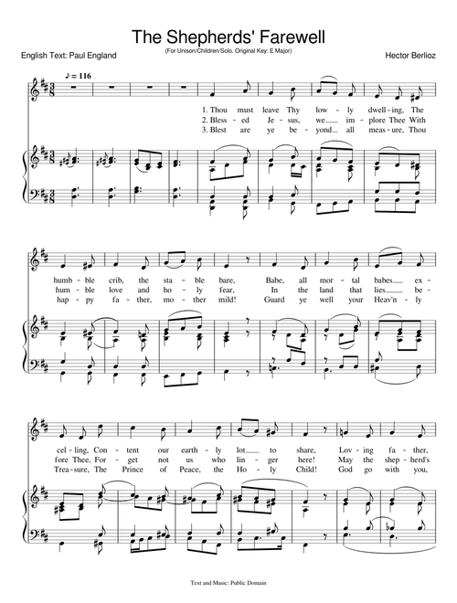 The Shepherds' Farewell (Unison/Children)