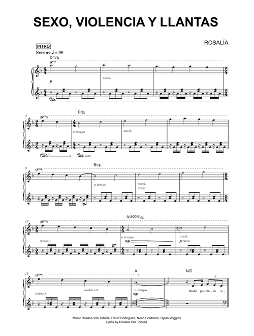 Sexo, Violencia y Llantas - ROSALÍA (Piano)