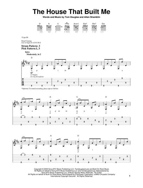 The House That Built Me - Miranda Lambert (Easy Guitar with TAB)
