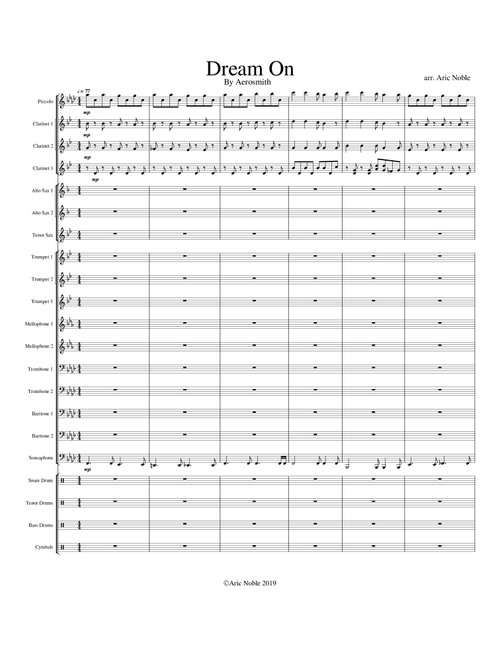 Dream On (Arr. Aric Noble) - Aerosmith (Large Ensemble)