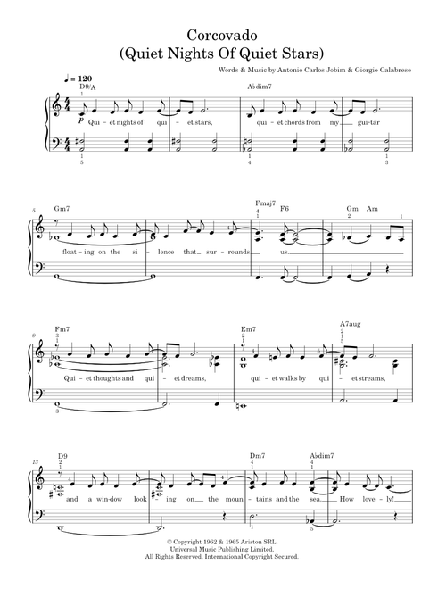 Quiet Nights Of Quiet Stars (Corcovado) - Antonio Carlos Jobim, Frank Sinatra, Gene Lees, John Pizza (Piano Vocal)