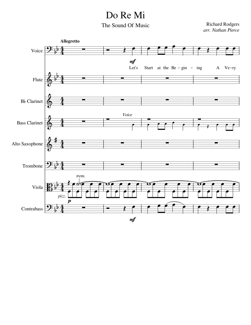 Do Re Mi Sheet music for Trombone, Vocals, Flute, Clarinet in b-flat ...