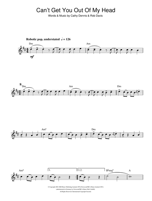 Can't Get You Out Of My Head - Kylie Minogue (Alto Sax Solo)