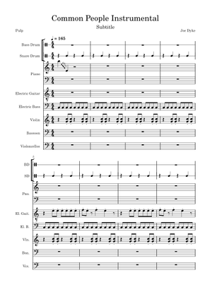 BS パルプ/コモンピープル (バンド・スコア) Pulp Common People Japan Band Score Song Book Guitar TAB