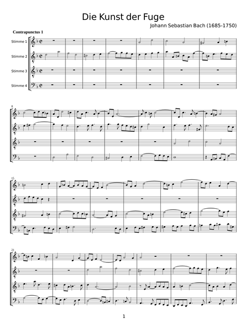 Die Kunst der Fuge, BWV 1080 - Johann Sebastian Bach