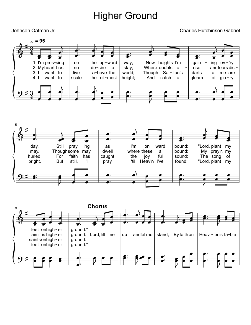 Higher Ground Sheet Music for Piano (Solo) easy | MuseScore.com