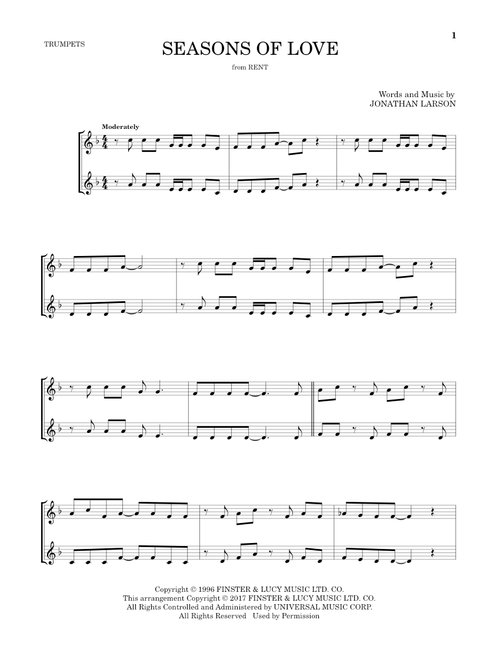 Seasons Of Love (from Rent) - Jonathan Larson (Trumpet Duet)