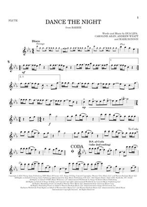 Play Official version of Dance the Night Sheet Music by Dua Lipa