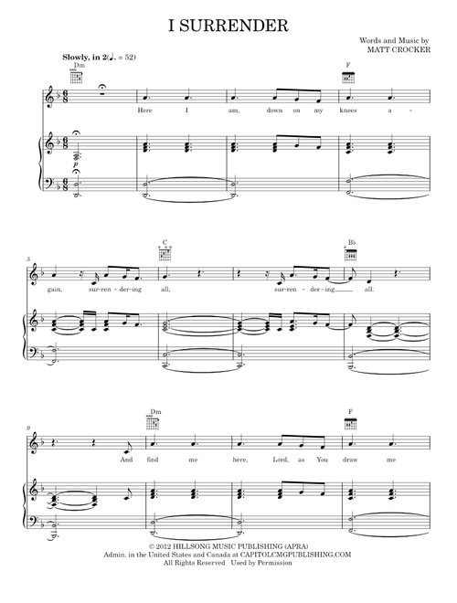 I surrender - Hillsong Live (Piano-Vocal-Guitar)