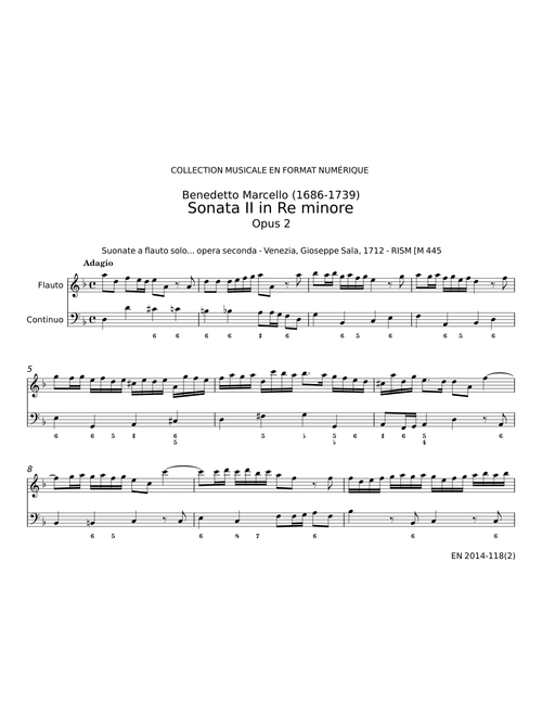 Sonata in E minor for String Bass and Piano - Benedetto Marcello
