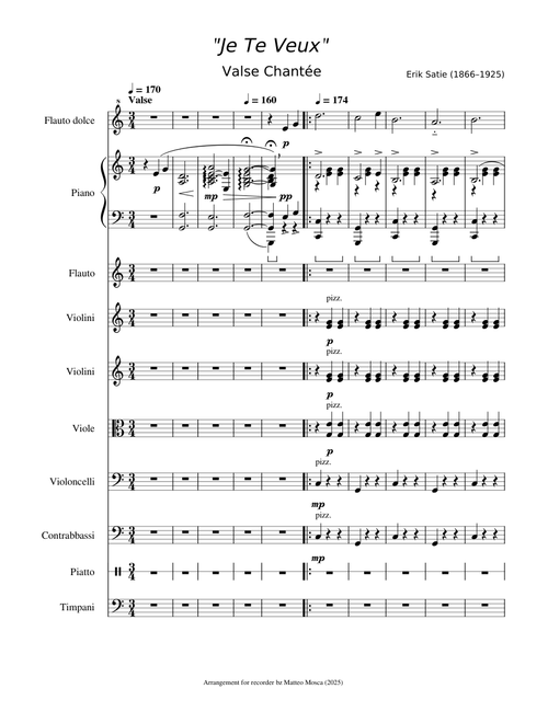Je Te Veux – Erik Satie - Arr. Matteo Mosca (2025)
