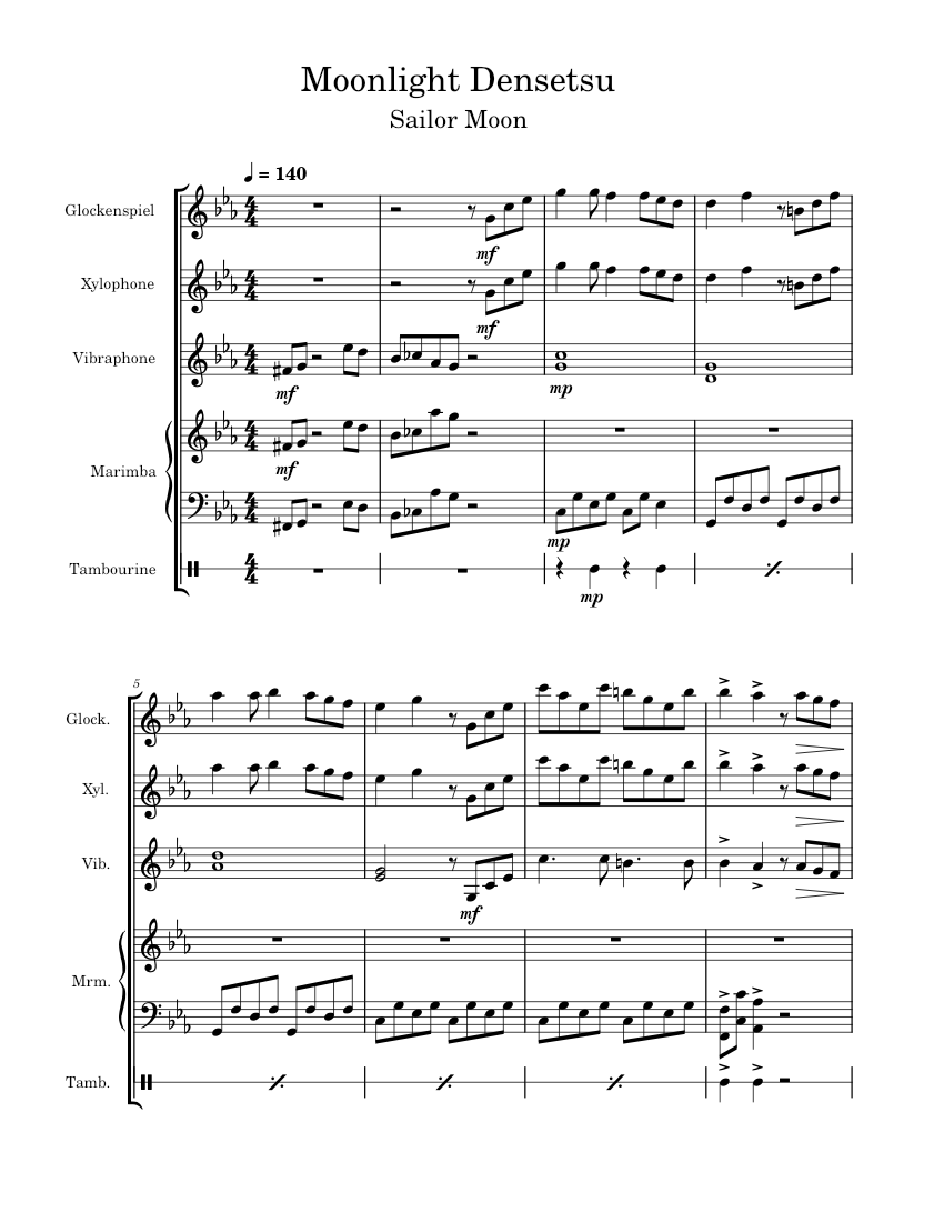 Moonlight Densetsu - (Sailor Moon Theme Song) Sheet Music