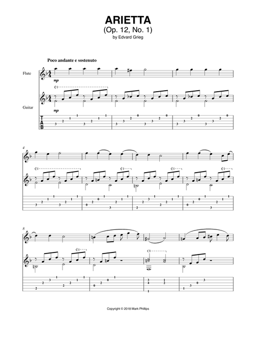 Arietta (Arr. Mark Phillips) - Edvard Grieg (Instrumental Duet)