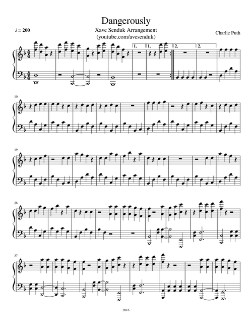 Dangerously - Charlie Puth (Piano Cover) - Xave Senduk