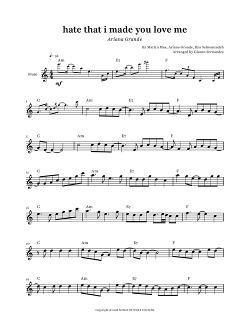 Hate That I Made You Love Me (Arr. Glauco Fernandes) - Ariana Grande, Martin Max, Ilya Salmanzadeh (Flute Solo)
