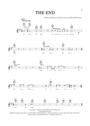 Play Official version of The end Sheet Music by The Beatles for
