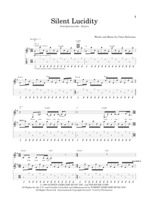 Silent Lucidity - Queensrÿche (for Mandolin) Sheet Music and Tab