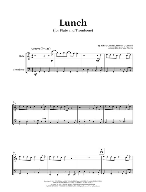 Lunch (Arr. Henrique Oliveira) - Billie Eilish (Instrumental Duet)