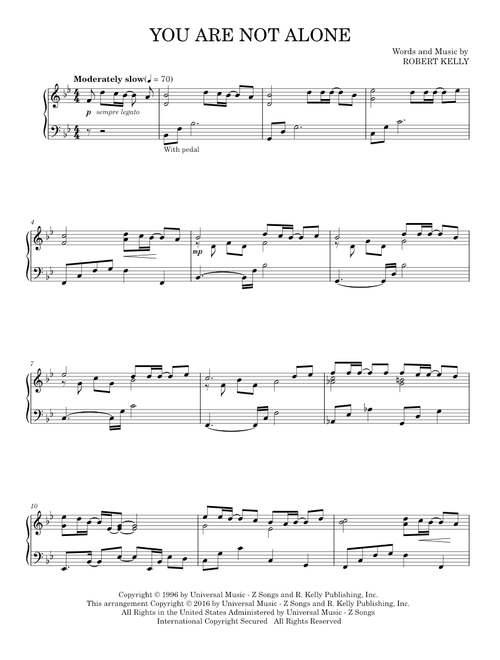 You Are Not Alone - Michael Jackson (Piano Solo)