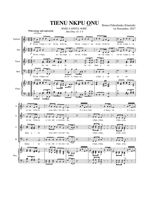 TIENU NKPU ONU – Ifenna Chikodinaka
