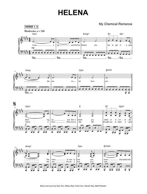 Helena - My Chemical Romance (Piano)