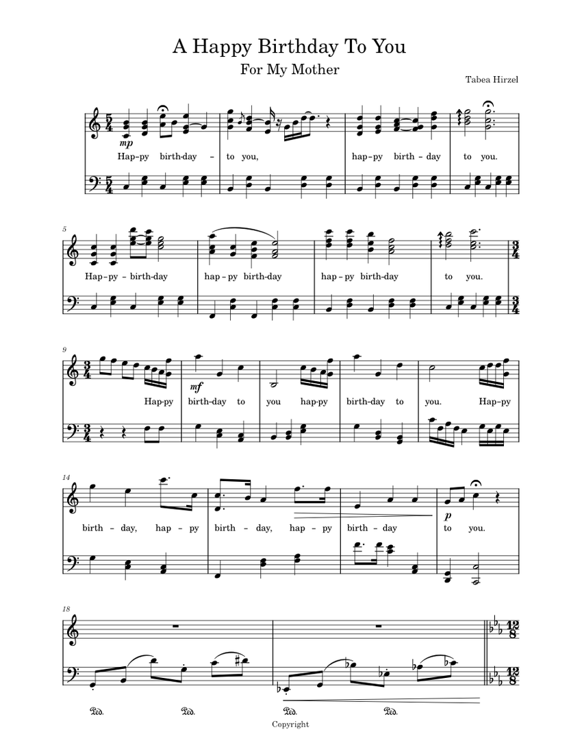 Happy Birthday to You – Misc Traditional Happy Birthday to You – Level ...