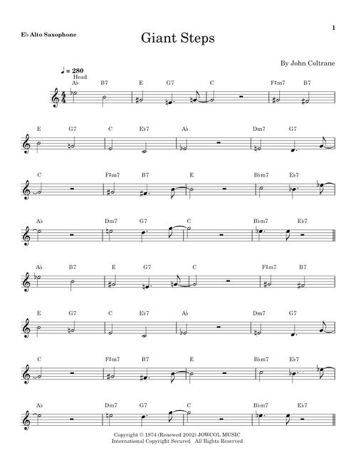 Giant Steps - Kenny Garrett, John Coltrane (Alto Sax Transcription)