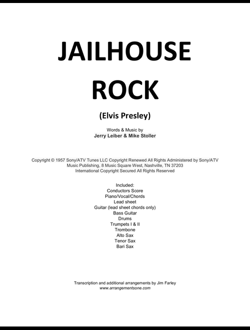 Jailhouse Rock (Arr. Jim Farley - www.arrangementsone.com) - Elvis Presley (Large Ensemble)