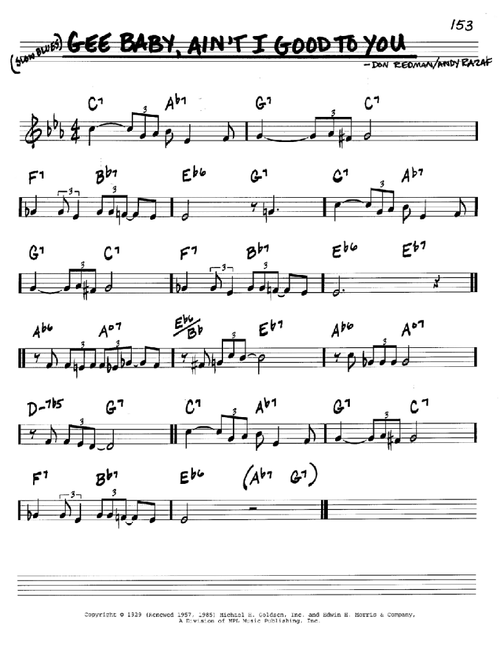Gee Baby, Ain't I Good To You - Don Redman (Real Book - Melody-Chords)
