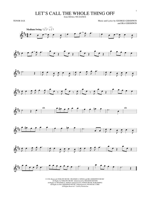 Let's Call The Whole Thing Off - George Gershwin, Ira Gershwin (Tenor Sax Solo)