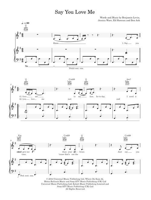 Say you love me - Jessie Ware (Piano-Voice-Guitar)