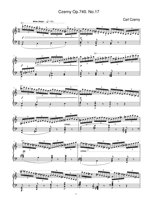 Czerny Op.740. No.17 (Arr. Carl Czerny) (Piano Solo)