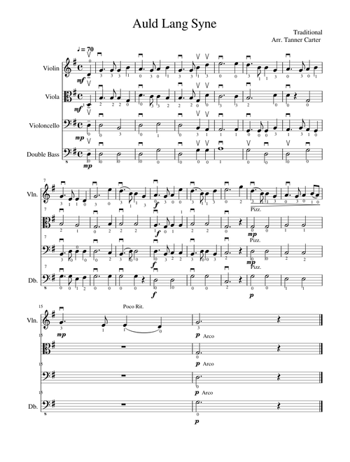 Auld Lang Syne String Methods Arrangement