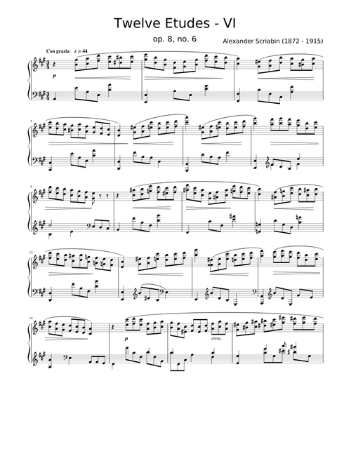 Scriabin - Twelve Etudes, op. 8 no. 6