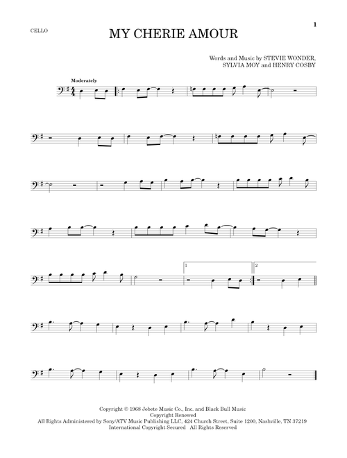 My Cherie Amour - Stevie Wonder (Cello Solo)