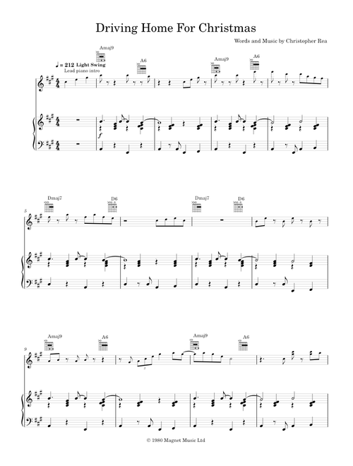 Driving home for christmas - Chris Rea (Piano-Voice-Guitar)
