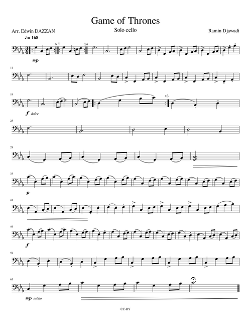 Game of Thrones ( Solo Cello)