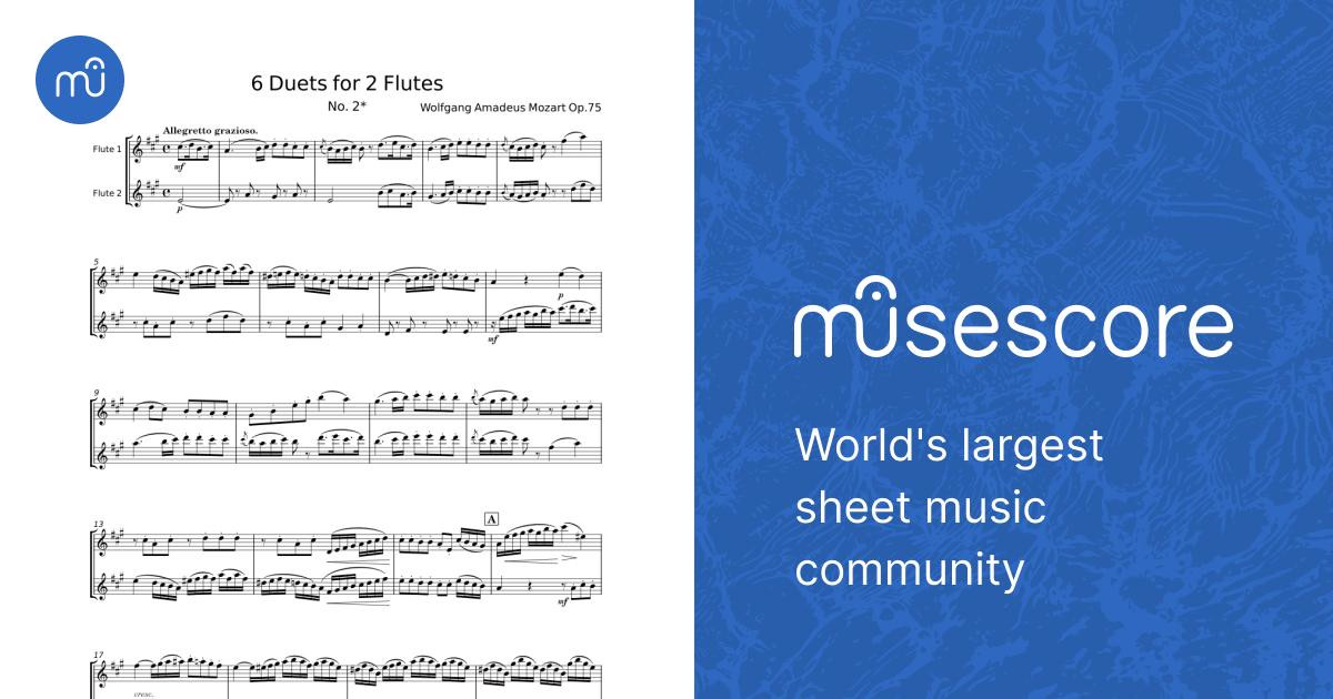 6 Duets for 2 Flutes, Op.75, K 156 & K 157 - Wolfgang Amadeus