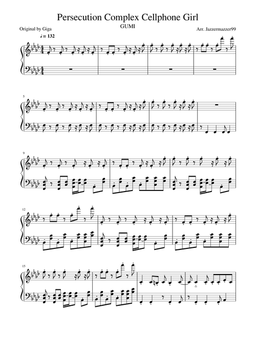 Persecution Complex Cellphone Girl Piano [Giga, GUMI]