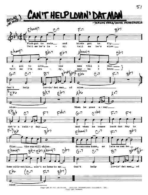 Can't Help Lovin' Dat Man - Jerome Kern, Show Boat (Musical) (Real Book - Melody-Chords-Lyrics)