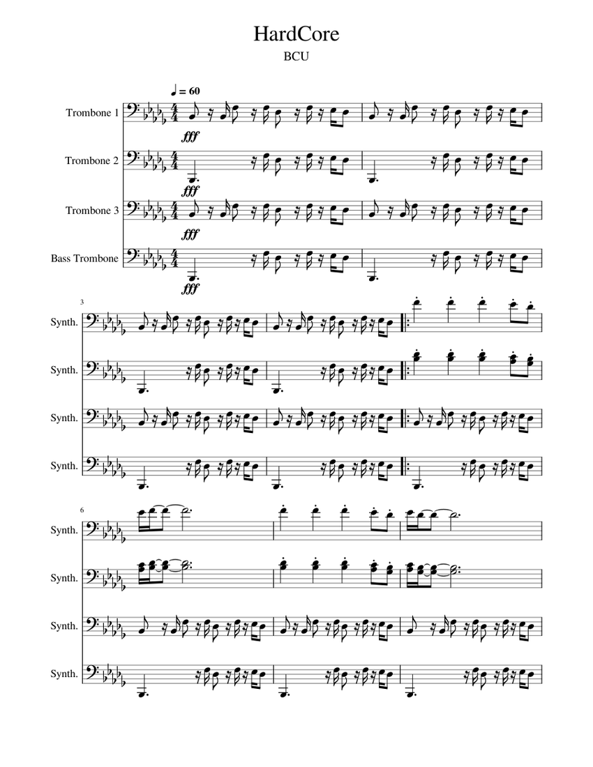 HardCore Sheet music for Synthesizer (Marching Band) | Musescore.com