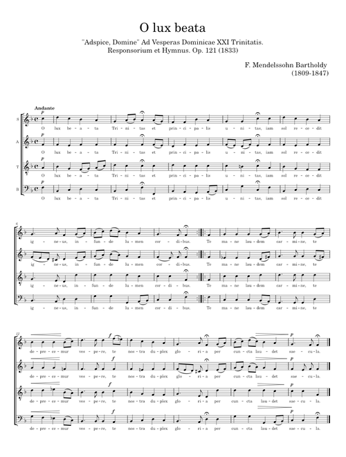 O lux beata - F. Mendelssohn Bartholdy