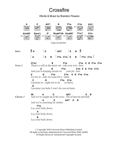 Crossfire - Brandon Flowers (Guitar Chords-Lyrics)