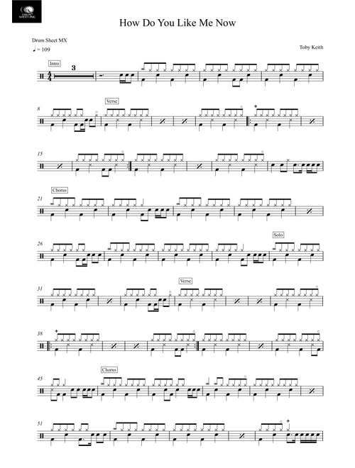 How Do You Like Me Now?! (Arr. Drum Sheet MX) - Toby Keith (Drums)