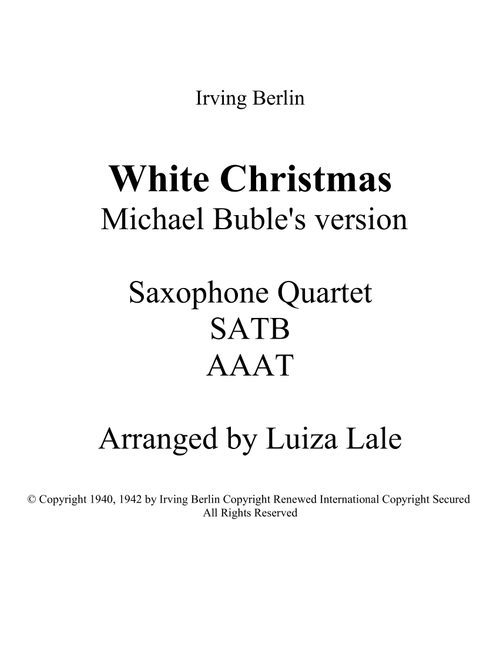 White Christmas (Arr. Luiza Lale) - Michael Buble Duet With Shania Twain (Woodwind Ensemble)