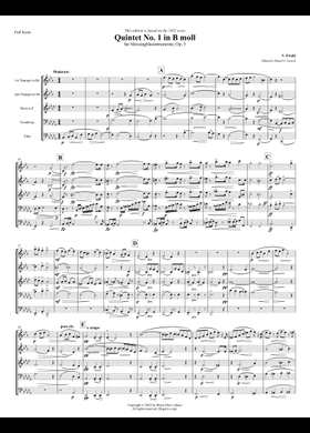 輸入譜 Victor Ewald SYMPHONY Brass Score Brass Quintet No.1, Op.5 – Victor Ewald Sheet Music for Trombone